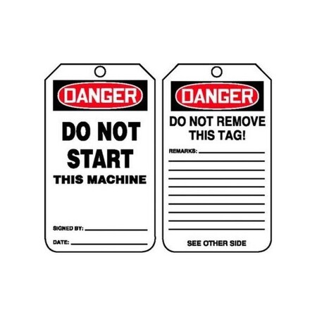 Accuform Danger, PF-Cardstock, 3-1/4 in Width, 1/4 in Height, , 25 PK MDT225PTP